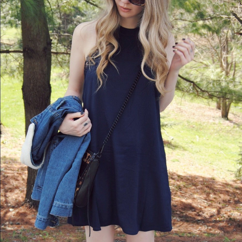 Tobi Navy Backless Dress